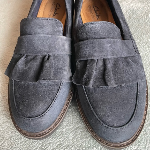 Clarks women’s airabell slip on platform sz8 US navy blue - Picture 13 of 14